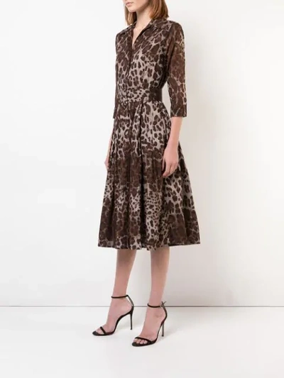 Shop Samantha Sung Audrey Leopard Print Dress In Brown
