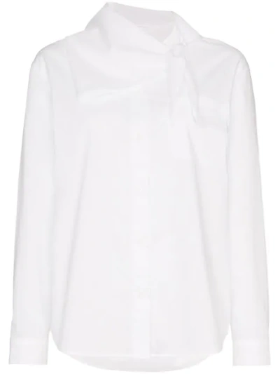 Shop Sjyp Tie Detail Shirt In White