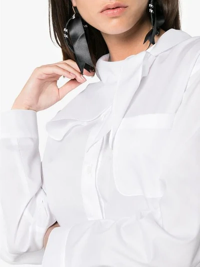 Shop Sjyp Tie Detail Shirt In White