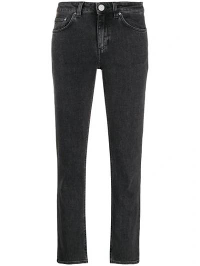 Shop Totême Cropped Straight Leg Jeans In 300 Blend Grey