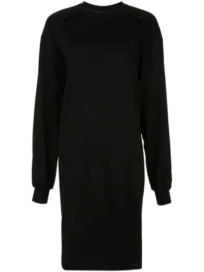 Shop Juunj Sweatshirt Midi Dress In Black
