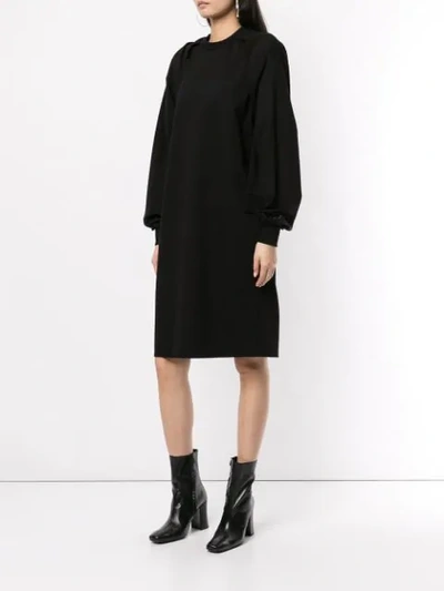 Shop Juunj Sweatshirt Midi Dress In Black