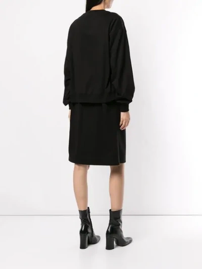 Shop Juunj Sweatshirt Midi Dress In Black