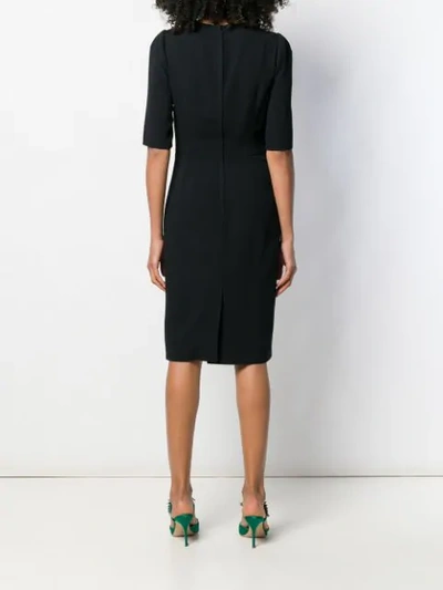 Shop Dolce & Gabbana Fitted Midi Dress In Black