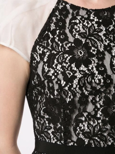 Shop Paule Ka Lace-detail Fitted Dress In Black