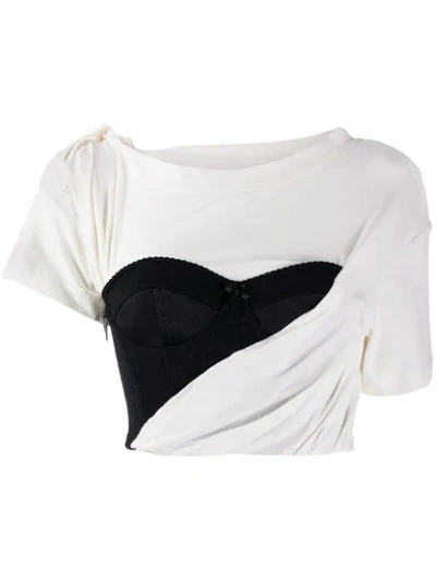 Shop Alexander Wang Contrasting Sweetheart T-shirt In White