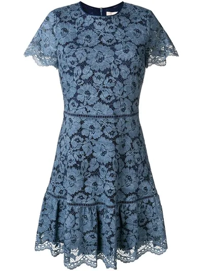 Shop Michael Michael Kors Floral Lace Dress In Blue