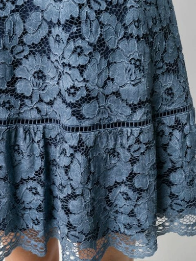 Shop Michael Michael Kors Floral Lace Dress In Blue