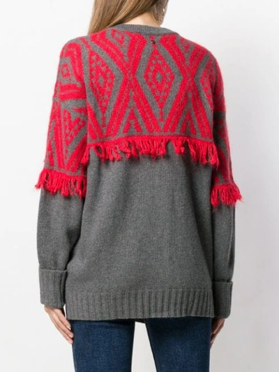 Shop Twinset Fringe Detail Cardigan In Red