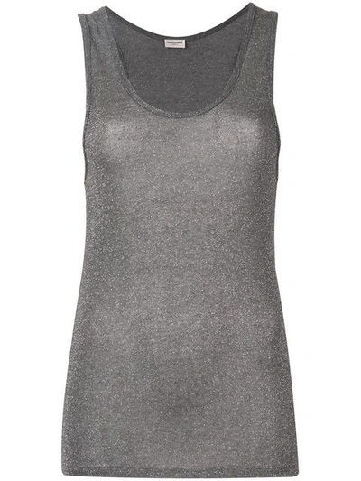 Shop Saint Laurent Slim-fit Tank Top In Grey