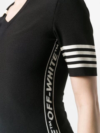 Shop Off-white Tennis Knitted T-shirt In Black