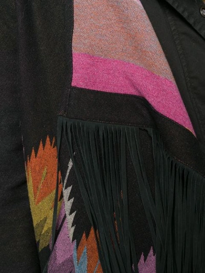 Shop Bazar Deluxe Aztec Fur Coat - Black
