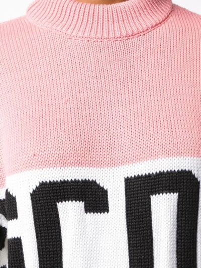 Shop Gcds Logo Stripe Sweater - Pink