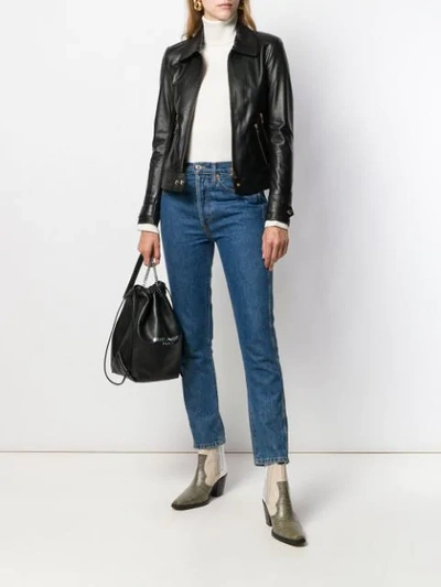 Shop Arma Slim-fit Leather Jacket In Black