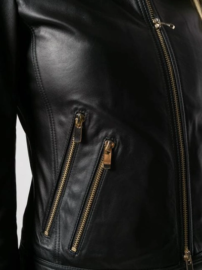 Shop Arma Slim-fit Leather Jacket In Black