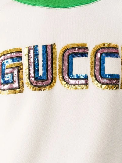 Shop Gucci Logo Sweatshirt In White