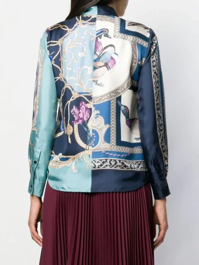 Shop Ferragamo Printed Shirt In Blue