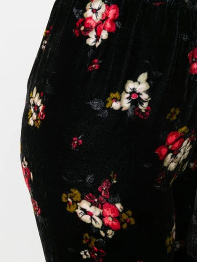 Shop Forte Forte Floral Velvet Cropped Trousers In Black