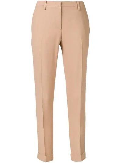 Shop N°21 Cropped Skinny Fit Trousers In Neutrals