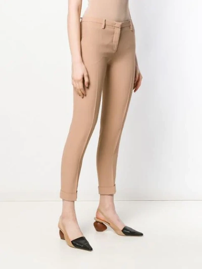 Shop N°21 Cropped Skinny Fit Trousers In Neutrals