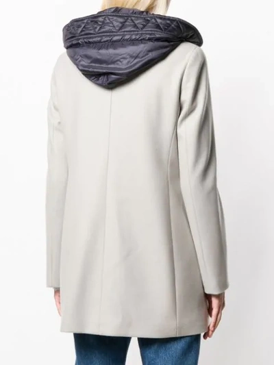 Shop Fay Contrast Hood Toggle Coat - Grey