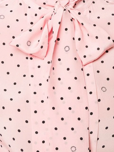 Shop Karl Lagerfeld Pussy Bow Dotted Shirt In Pink