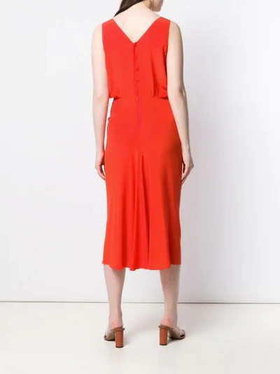 Shop Aspesi Empire Line Ruffled Dress In Orange