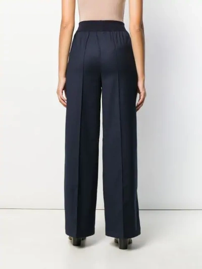 Shop Semicouture Wide Leg Tailored Trousers In Blue