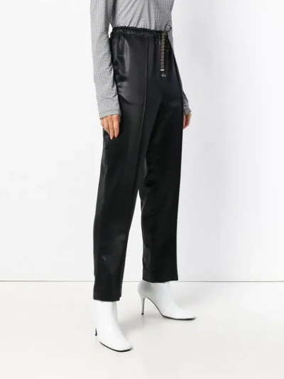 Shop Fendi Drawstring Waist Trousers In Black