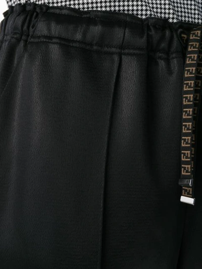 Shop Fendi Drawstring Waist Trousers In Black
