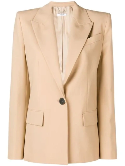 Shop Givenchy Front Buttoned Blazer In Neutrals