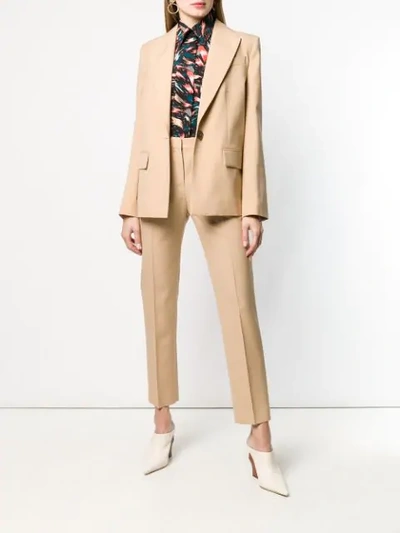 Shop Givenchy Front Buttoned Blazer In Neutrals