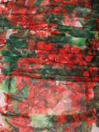 Shop Dolce & Gabbana Portofino Print Tulle Midi Dress In Red