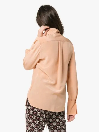 Shop Etro Tie Neck Silk Blouse In Neutrals