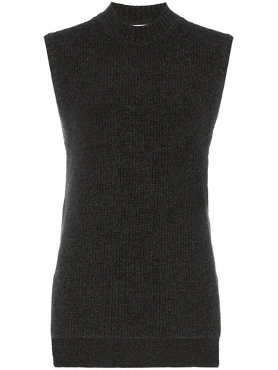 Shop Rejina Pyo Sleeveless Knitted Wool Blend Vest In Grey