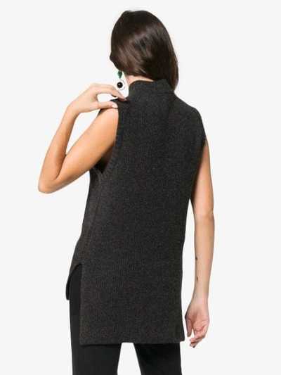 Shop Rejina Pyo Sleeveless Knitted Wool Blend Vest In Grey
