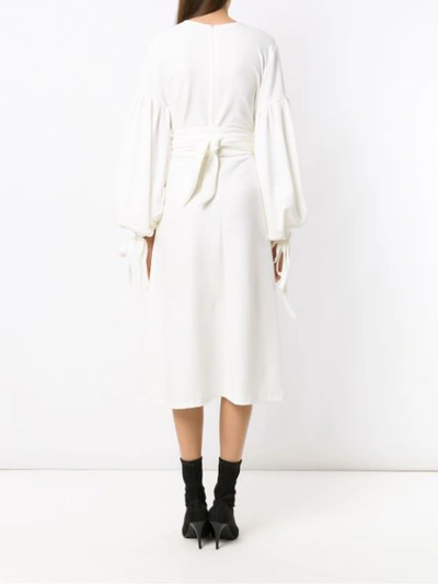 Shop Framed Rush Midi Belted Dress - White