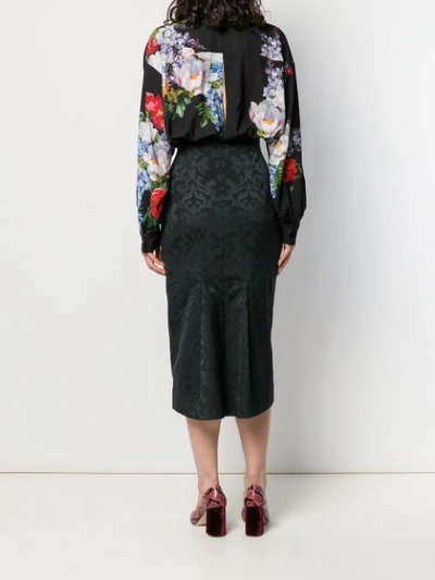 Shop Antonio Marras Floral Shirt Dress In Black