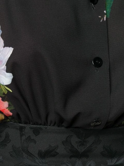 Shop Antonio Marras Floral Shirt Dress In Black