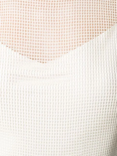 Shop Saint Laurent Sheer Knitted Top In White