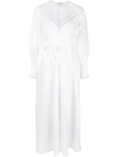 Shop Gabriela Hearst Belted Poplin Dress In White