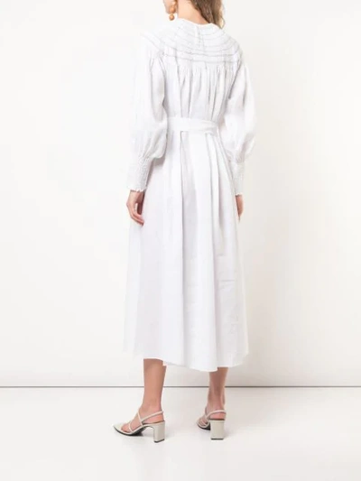 Shop Gabriela Hearst Belted Poplin Dress In White