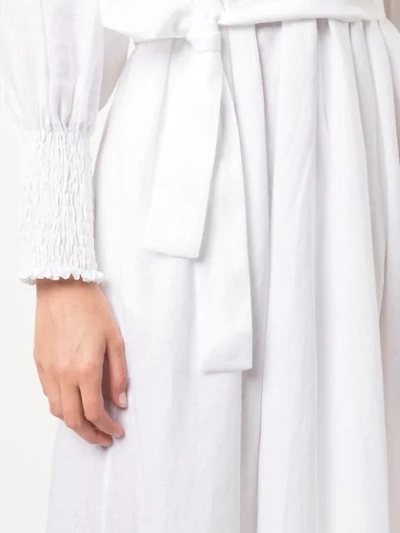 Shop Gabriela Hearst Belted Poplin Dress In White