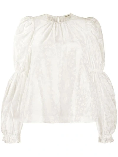 Shop Ulla Johnson Floral Long-sleeve Blouse - White