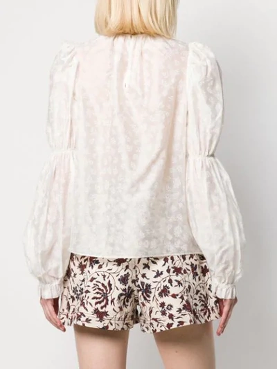 Shop Ulla Johnson Floral Long-sleeve Blouse - White