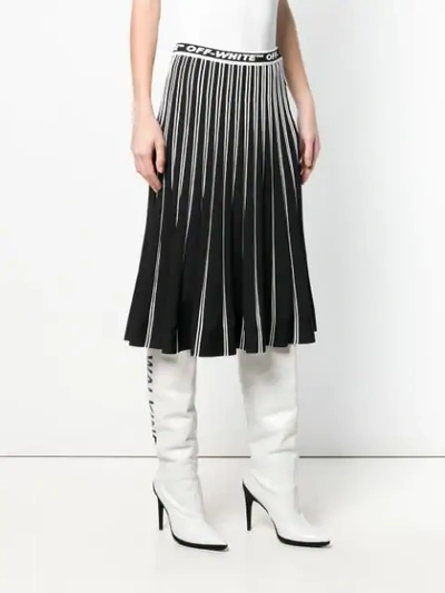 OFF-WHITE 百褶针织半身裙 - 黑色
