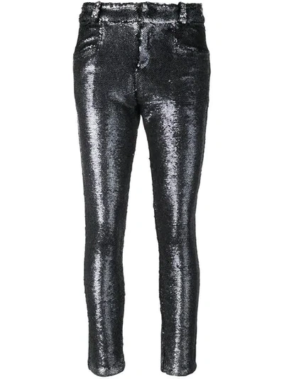 Shop Iro Sequinned Trousers In Grey