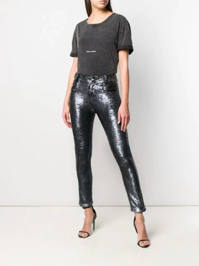 Shop Iro Sequinned Trousers In Grey