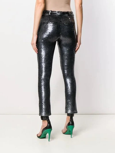 Shop Iro Sequinned Trousers In Grey