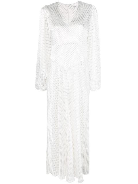 ganni heavy satin maxi dress
